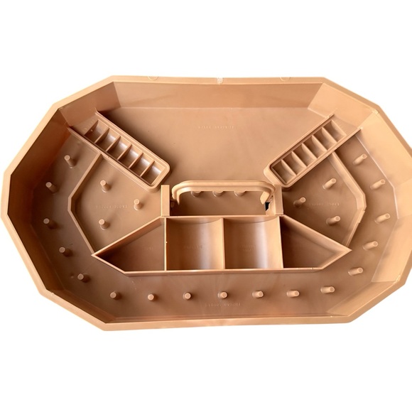 Vintage Lerner Plastic Faux Wood Sewing/Storage Box With Tray - Picture 4 of 6